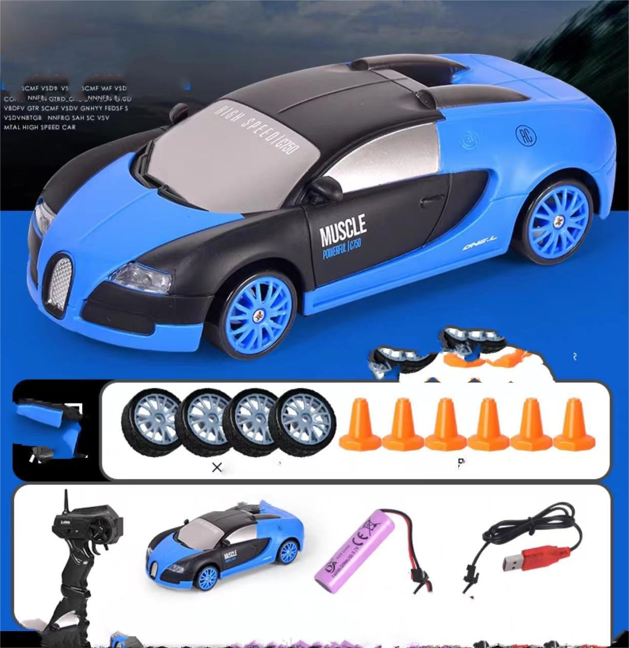 Coche RC Drift 4WD 2.4GHz – Auto de Carreras Teledirigido para Niños | GTR AE86 | Regalo Ideal